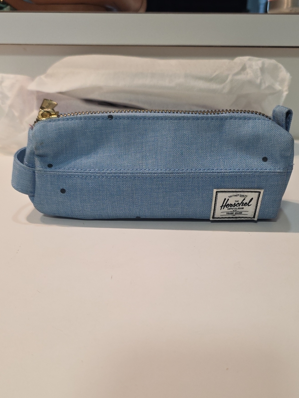 Herschel Supply Company Powder Blue Canvas Cosmetic Pouch